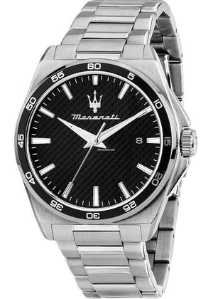 Buy Shop Maserati Velocità Date Black Dial Silver Steel Strap Watch for Men - R8853152002 USA Online