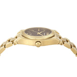 Buy Shop Emporio Armani Federica Brown Dial Gold Steel Strap Watch for Women - AR11700 USA Online