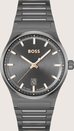 Buy Shop Hugo Boss Candor Grey Dial Grey Steel Strap Watch for Men - 1514078 USA Online