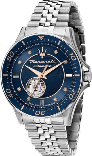 Buy Shop Maserati SFIDA Special Edition Automatic Blue Dial Silver Steel Strap Watch for Men - R8823140013 USA Online