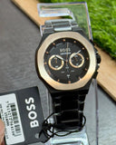 Buy Shop Hugo Boss Taper Chronograph Black Dial Black Steel Strap Watch for Men - 1514090 USA Online