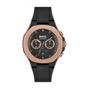 Buy Shop Hugo Boss Taper Chronograph Black Dial Black Leather Strap Watch for Men - 1514089 USA Online