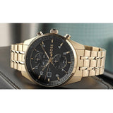 Buy Shop Hugo Boss Skytraveller Chronograph Black Dial Gold Steel Strap Watch for Men - 1514152 USA Online