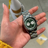 Buy Shop Emporio Armani Racer Chronograph Green Dial Silver Steel Strap Watch for Men - AR11637 USA Online