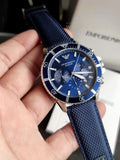 Buy Shop Emporio Armani World Explorer Chronograph Blue Dial Blue Nylon Strap Watch for Men - AR11588 USA Online