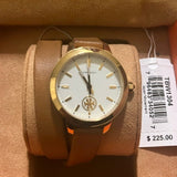 Buy Shop Tory Burch Collins Quartz White Dial Brown Leather Strap Watch for Women - TBW1304 USA Online