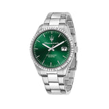Buy Shop Maserati Competizione Green Dial Silver Steel Strap Watch for Men - R8853100043 USA Online