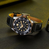 Buy Shop Citizen Mechanical Automatic Black Dial Black Leather Strap Watch for Men - NJ0176-10E USA Online