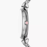Buy Shop Emporio Armani Gianni T-Bar Pink Dial Silver Steel Strap Watch for Women - AR11686 USA Online