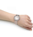 Buy Shop Emporio Armani Gianni T Bar Silver Dial Two Tone Steel Strap Watch for Women - AR11537 USA Online