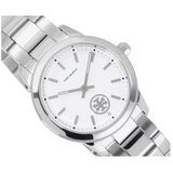 Buy Shop Tory Burch Collins White Dial Silver Steel Strap Watch for Women - TBW1301 USA Online
