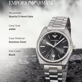 Buy Shop Emporio Armani Frederico Analog Black Dial Silver Steel Strap Watch for Men - AR11622 USA Online