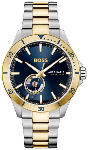 Buy Shop Hugo Boss Troper Chronograph Automatic Blue Dial Two Tone Steel Strap Watch for Men - 1514201 USA Online