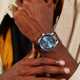 Buy Shop Hugo Boss Skytraveller Chronograph Blue Dial Brown Leather Strap Watch for Men - 1514194 USA Online