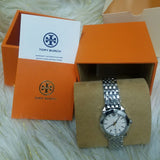 Buy Shop Tory Burch Whitney Ivory White Dial Silver Steel Strap Watch for Women - TBW8001 USA Online