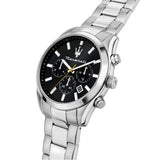 Buy Shop Maserati Attrazione Chronograph Black Dial Silver Steel Strap Watch for Men - R8853151010 USA Online