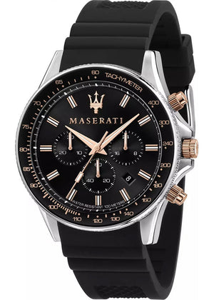Buy Shop Maserati SFIDA Chronograph Black Dial Black Silicone Strap Watch for Men - R8871640005 USA Online