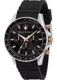 Buy Shop Maserati SFIDA Chronograph Black Dial Black Silicone Strap Watch for Men - R8871640005 USA Online
