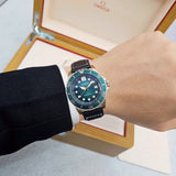 Buy Shop Citizen Mechanical Automatic Green Dial Brown Leather Strap Watch for Men - NJ0173-18X USA Online