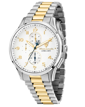 Buy Shop Maserati Sorpasso Chronograph White Dial Two Tone Steel Strap Watch for Men - R8873624003 USA Online