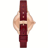 Buy Shop Emporio Armani Mia Mother of Pearl Dial Red Leather Strap Watch for Women - AR11646 USA Online