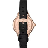 Buy Shop Emporio Armani Mia Mother of Pearl Dial Black Leather Strap Watch for Women - AR11598 USA Online