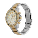 Buy Shop Emporio Armani World Explorer Chronograph Cream Dial Two Tone Steel Strap Watch for Men - AR11606 USA Online