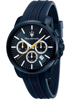 Buy Shop Maserati Successo Chronograph Blue Dial Blue Rubber Strap Watch for Men - R8871621044 USA Online
