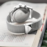 Buy Shop Hugo Boss Skytraveller Chronograph Blue Dial Silver Mesh Strap Watch for Men - 1514149 USA Online