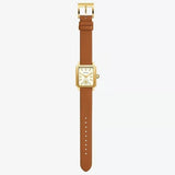 Buy Shop Tory Burch Robinson White Dial Brown Leather Strap Watch for Women - TBW1503 USA Online