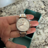 Buy Shop Emporio Armani Gianni T Bar Silver Dial Two Tone Steel Strap Watch for Women - AR11537 USA Online