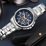 Buy Shop Maserati Successo Chronograph Blue Dial Silver Steel Strap Watch for Men - R8873621037 USA Online