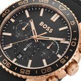 Buy Shop Hugo Boss Runner Chronograph Black Dial Black Silicone Strap Watch for Men - 1514168 USA Online