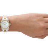 Buy Shop Emporio Armani Federica Mother of Pearl Dial Two Tone Steel Strap Watch for Women - AR11559 USA Online