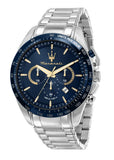 Buy Shop Maserati Traguardo Limited Edition Chronograph Blue Dial Silver Steel Strap Watch for Men - R8873612052 USA Online