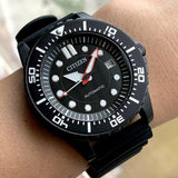 Buy Shop Citizen Mechanical Automatic Black Dial Black Rubber Strap Watch for Men - NJ0125-11E USA Online