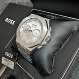 Buy Shop Hugo Boss Taper Chronograph White Dial Silver Steel Strap Watch for Men - 1514087 USA Online