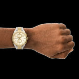 Buy Shop Emporio Armani Elegant Chronograph Cream Dial Two Tone Steel Strap Watch for Men - AR11605 USA Online