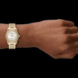 Buy Shop Emporio Armani Federica Mother of Pearl White Dial Gold Steel Strap Watch for Women - AR11657 USA Online