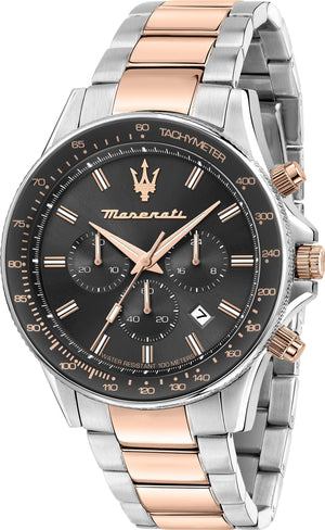 Buy Shop Maserati SFIDA Chronograph Grey Dial Two Tone Steel Strap Watch for Men - R8873640021 USA Online