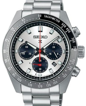 Seiko Prospex Speedtimer Solar Chronograph Silver Dial Silver Steel Strap Watch for Men - SSC911