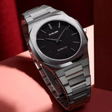 Buy Shop D1 Milano Ultra Thin Black Dial Silver Steel Strap Watch for Men - D1-UTBJ14 USA Online