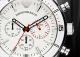Buy Shop Emporio Armani Sportivo Chronograph White Dial White Rubber Strap Watch for Men - AR5947 USA Online