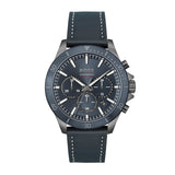 Buy Shop Hugo Boss Troper Chronograph Blue Dial Blue Leather Strap Watch for Men - 1514056 USA Online