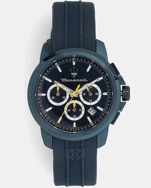 Buy Shop Maserati Successo Chronograph Blue Dial Blue Rubber Strap Watch for Men - R8871621044 USA Online