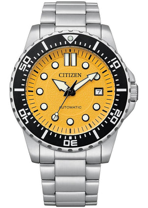 Buy Shop Citizen Mechanical Automatic Yellow Dial Silver Steel Strap Watch for Men - NJ0170-83Z USA Online