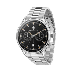 Buy Shop Maserati Tradizione Chronograph Black Dial Silver Steel Strap Watch for Men - R8873646004 USA Online