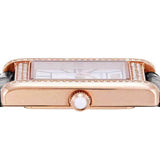 Buy Shop Emporio Armani Genni Silver Dial Black Leather Strap Watch for Women - AR11624 USA Online