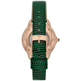 Buy Shop Emporio Armani Mia Meccanico Mother of Pearl Dial Green Leather Strap Watch for Women - AR60073 USA Online