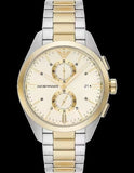 Buy Shop Emporio Armani Elegant Chronograph Cream Dial Two Tone Steel Strap Watch for Men - AR11605 USA Online